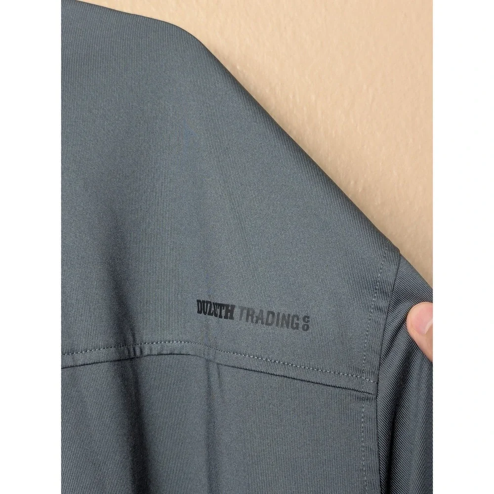 Duluth‎ Trading Polo Shirt Mens 3XL Gray Long Sleeve Relaxed Fit Stretch